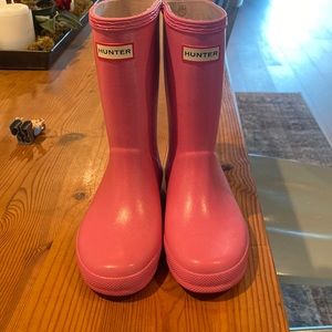 Hunter Girls Sparkly Pink Rain Boot